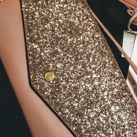 rose gold sparkly clutch